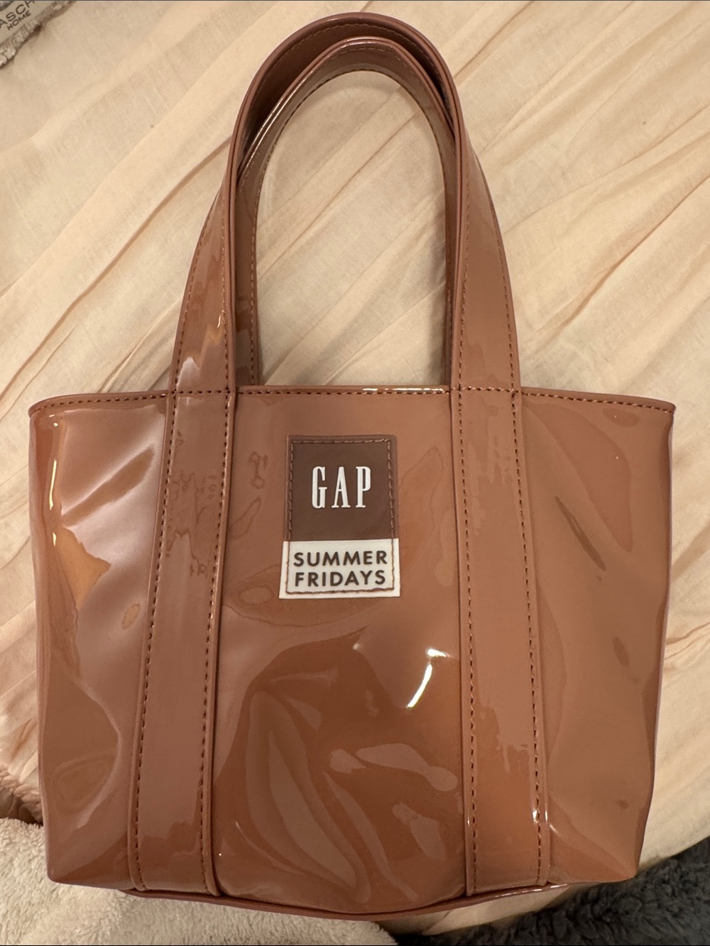 GAP Patent Leather Tote in Blush